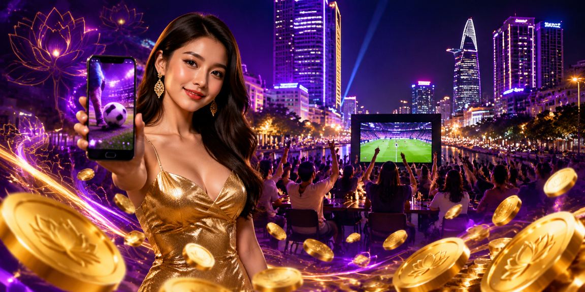 Không khí cá cược bóng đá sôi động tại TP Hồ Chí Minh với ánh đèn neon huyền ảo ban đêm